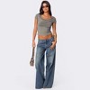 Coolmee Wide Leg Jeans for Women High Waisted Loose Stretchy Boyfriend Denim Pants Baggy Jeans for Women - 3 of 4