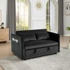 Modern 55" Convertible Velvet Sleeper Sofa Bed with Adjustable Backrest, Compact Pull-Out Loveseat for Small Apartments or Offices–The Pop Home - 2 of 4