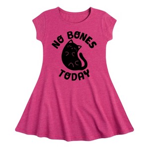 Girls' - Instant Message - No Bones Today Melty Cat Fit & Flair Cap Sleeve Graphic Dress - 1 of 4