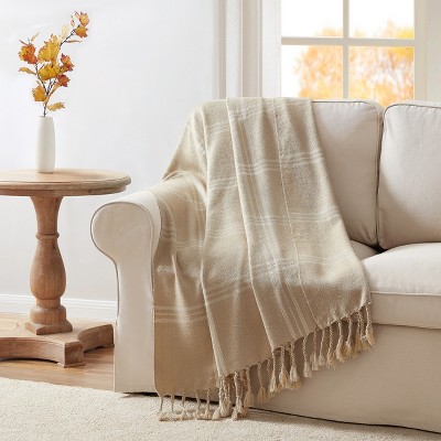 Kate Aurora Woodland Plaid Fringed Accent Throw Blanket - 50 in. x 60 in.