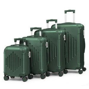 Karl Home 4 Piece Set ABS Trolley Cases Iron Trolley Rod Green - 1 of 4