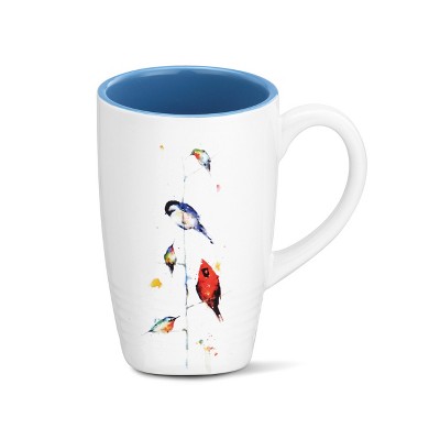 DEMDACO Birds on a Branch Latte Mug 20 ounce - Blue