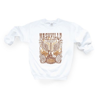 Simply Sage Market Women's Graphic Sweatshirt Nashville Guitar Wings