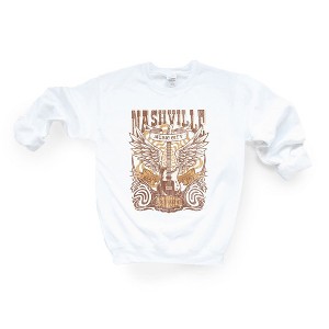 Simply Sage Market Women's Graphic Sweatshirt Nashville Guitar Wings - 1 of 2