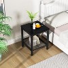 Hooseng 3 Pieces Living Room Coffee Table Set, Industrial Coffee Table with 2 Square End Side Tables for Apartment, Office, Rustic Brown - 3 of 4