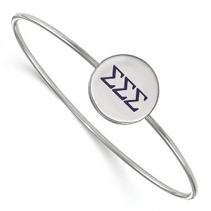 Black Bow Jewelry Sterling Silver Sigma Sigma Sigma Greek Life Bangle Bracelet 6 Inch - 1 of 3