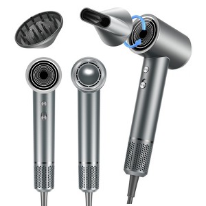 Teendow 1500W Hair Dryer, Professional Ionic Hair Dryer for Fast Drying, High Speed Hair Blow Dryer with Diffuser for Home Salon Travel, Sliver - 1 of 4