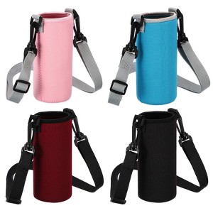 Unique Bargains Neoprene Portable Insulated Adjustable Strap Water Bottle 
Sling Bags 4 Pcs 2.56"x6.1" - 1 of 4