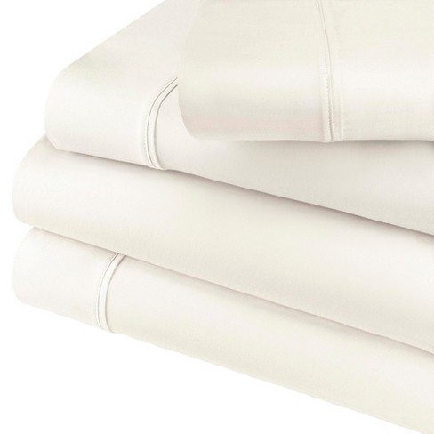 Cotton 400 Thread Count Deep Pocket Single Fitted Sheet King / Cream