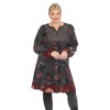 Plus Size Paisley Floral Embroidered Sweater Dress - 2 of 4