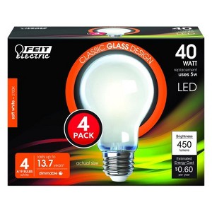 Feit Electric A19 E26 (Medium) Filament LED Bulb Soft White 40 Watt Equivalence 4 pk - 1 of 1