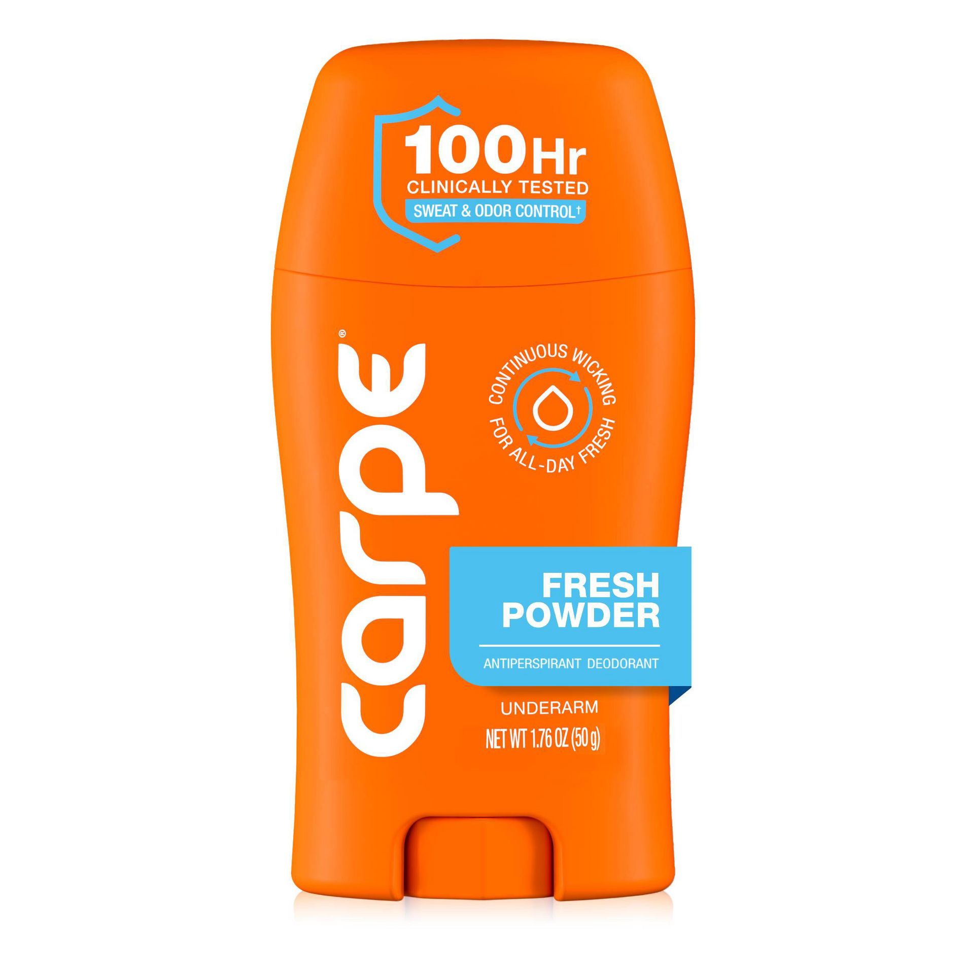 Carpe Women's 100hr Clinically Tested Sweat & Odor Control Underarm Antiperspirant Deodorant - Fresh Powder - 1.76oz