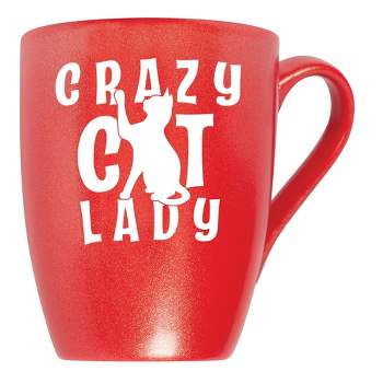 Elanze Designs Crazy Cat Lady Crimson Red 10 ounce New Bone China Coffee Cup Mug