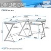 Vynxaria Techni Mobili L-Shaped Tempered Glass Top Computer Desk with Pull Out Keyboard Panel, Clear - 4 of 4