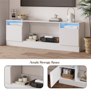 70" Gray Modern TV Stand – Wooden Console with Storage, Fits Up to 75" TV, Works with 36" Electric Fireplace (Fireplace Not Included) - 1 of 4