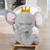 Whisen Baby Rocking Horse, Elephant Rocking Chair, Toddler Rocker Toy with Base Seat Safety Belt for 1.5-3 Year Old - Gray - 3 of 4