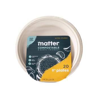 Matter Compostable Fiber Dinner Plates - 9" - 20ct