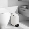 Aoibox Slim Bathroom Trash Can with Soft Close Lid, Step Pedal, Stainless Steel Small Garbage Bin for Bedroom, Office, Kitchen (White) - 4 of 4