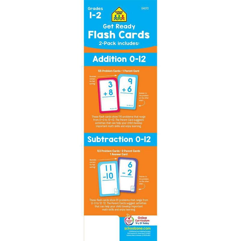 School Zone Get Ready Addition &#38; Subtraction 2pc Flash Cards, 2 of 7
