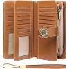 Wikineon Women's Leather Credit Card Holder Wristlet - RFID Blocking Technology for Identity Protection, Large Capacity Design Holds Cards - 2 of 4