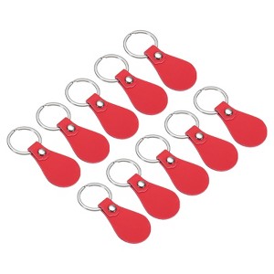 Unique Bargains PU Leather Keychain Fobs Kit with Key Rings for DIY Crafts 10 Pcs - 1 of 4