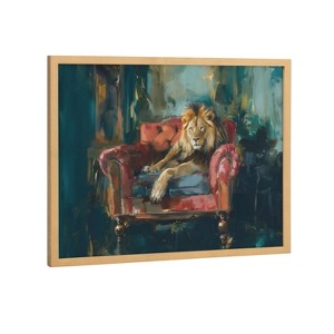 Kate & Laurel All Things Decor 16"x12" Gallery Lion Portrait in Rich Jewel Tones Print by The Creative Bunch Studio Gold - 1 of 4