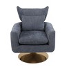 PAGED Modern Swivel Accent Chair, Teddy Fabric Ergonomic Arm Chair with Gold Metal Base, Reading Chair for Living Room, Bedroom - 4 of 4