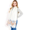 Anna-Kaci Women's Elegant Floral Embroidered Sheer Scarf with Lightweight Textured Fabric Overlay for Sophisticated Style - 3 of 4