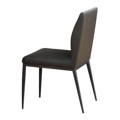 Gray Faux Leather and Metal Industrial Accent Chair