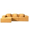 112.1'' Corduroy Convertible Modular L-Shaped Sectional Couch with Ottoman & Pillows, Deep Seat Sleeper Sofa for Living Room - 4 of 4