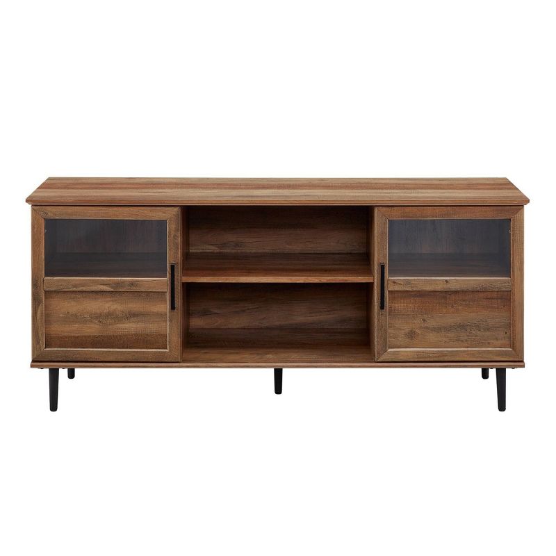 Modern Wood and Glass Door Console TV Stand for TVs up to 65" - Saracina Home, 4 of 12