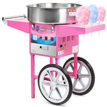 Olde Midway Commercial Cotton Candy Machine with Cart, SPIN 2000 Electric Candy Floss Maker