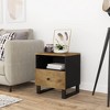 vidaXL Cabinet Storage Accent Nightstand End Table for Bedroom Solid Wood - 2 of 4
