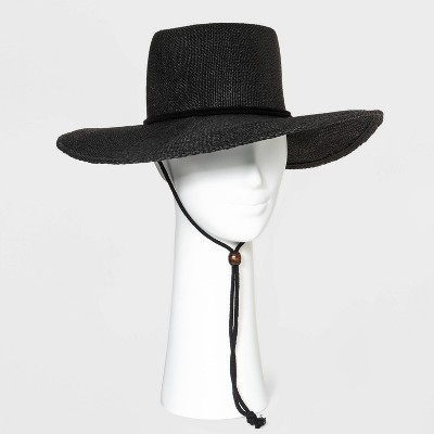 Women's Straw Boater Hat with Chin Strap - Universal Thread™