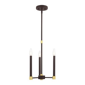 Livex Lighting Karlstad 3 - Light Chandelier in  Bronze/Satin Brass - 1 of 4