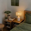 20.8" Japandi White Speckled Ceramic Table Lamp with Rattan Shade and Textured Vase Base for Bedside, Living Room, Entryway, or Lounge - 3 of 4