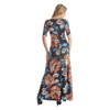 24seven Comfort Apparel Womens Black Floral Elbow Sleeve Loose Long Casual Maxi Dress - 3 of 4