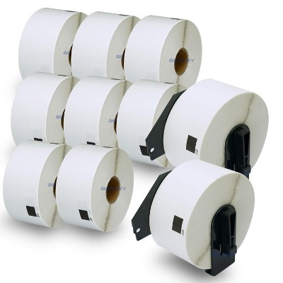 BETCKEY - Compatible Large Address Labels Replacement for Brother DK-1208  Use with Brother QL Label Printers 10 Rolls + 2 Reusable Cartridges