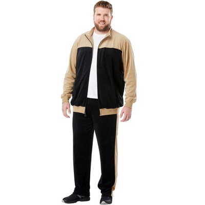 KingSize Men's Big & Tall Colorblock Velour Tracksuit