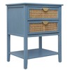 XIYUYEU Naturel Rattan Nightstand, 2 Drawer Side Table with Semi-Circular Metal Handle, for Bedroom, Living Room, Study - 4 of 4
