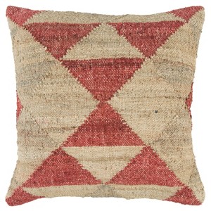 Geometric Decorative Filled Oversize Square Throw Pillow Red - Rizzy Home
