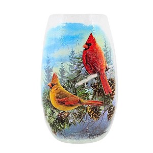 Stony Creek 5.25 In Winters Cardinals Pre-Lit Small Vase Chair Feeder Branch Novelty Sculpture Lights - 1 of 4