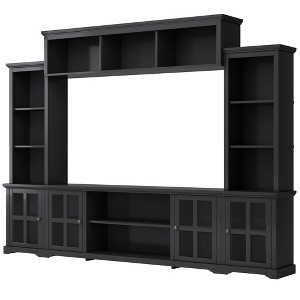 YOOCOZZ Minimalist Wall-Mounted TV Console with Bridge and Glass Door - 1 of 4