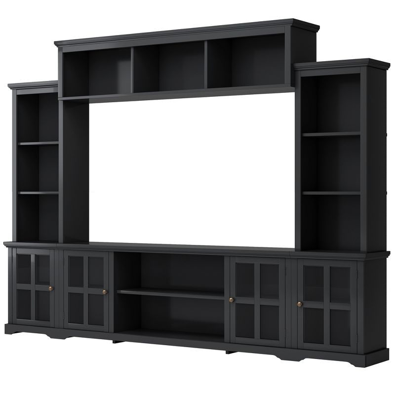 104" Minimalism Style Entertainment Wall Unit with Bridge, Modern TV Stand for TVs Up to 70" - ModernLuxe, 4 of 13