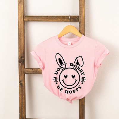 The Juniper Shop Don't Worry Be Hoppy Smiley Bunny Youth Short Sleeve Tee