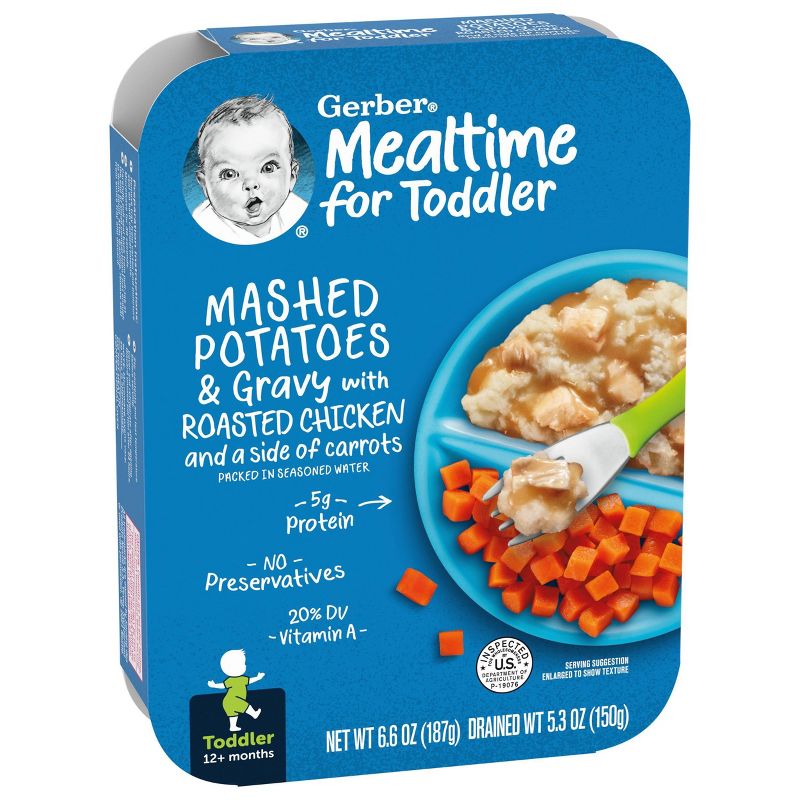Gerber Lil&#39; Entrees Mashed Potatoes &#38; Gravy with Roasted Chicken and Carrots Baby Meals - 6.6oz, 3 of 6