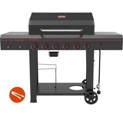 Megamaster 6-Burner Gas Grill with Stainless Steel Tong 720-0983TG