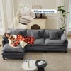 Sectional Sofa, Corduroy Cloud Couch with Movable Ottoman & Throw Pillows,  L/U-Shaped Sofa, for Living Rooms, Offices, Bedroom, Apartment - 4 of 4