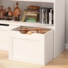 LOVSON Multi-functional large capacity storage box with 2 spacious drawers for toys, books, small items, white ,31.5” W x 11.8” D x 24.2” H - 4 of 4