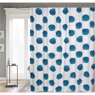 Kate Aurora Contemporary Art Oversized Polka Dots Fabric Shower Curtain